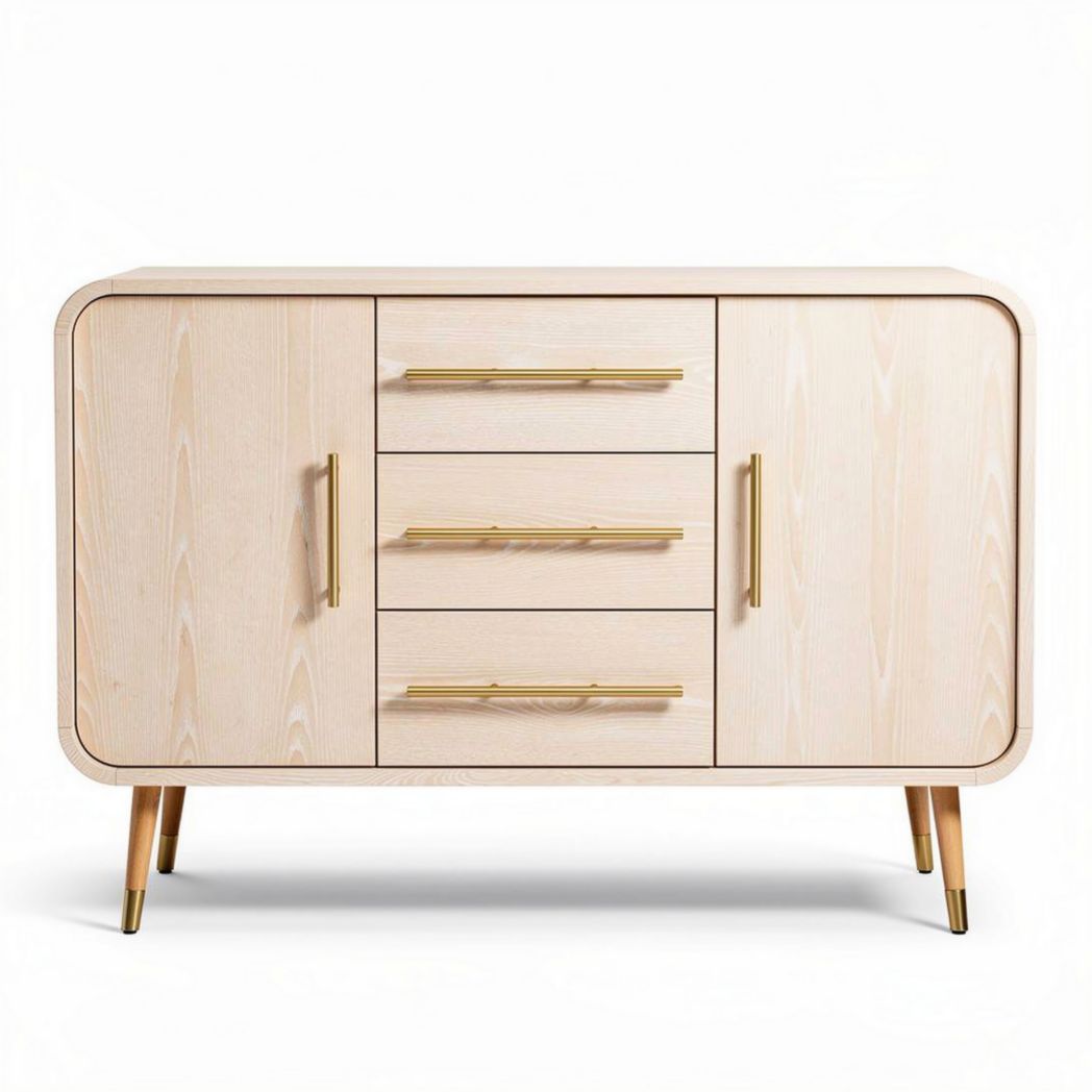 Mobiletto in legno chiaro con 3 cassetti e 2 ante misure 100 x 40 x 80cm