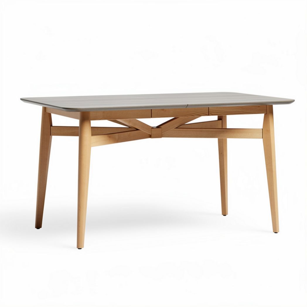 Tavolo da pranzo in legno con piano grigio e dimensioni 150 x 90 x 75cm